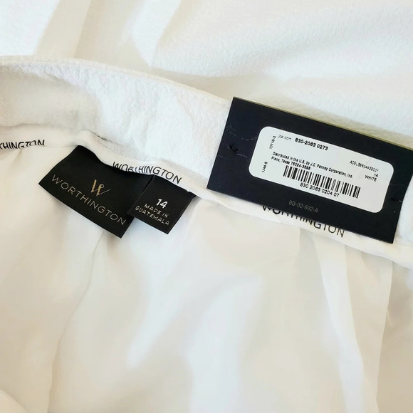 Worthington Textured Crepe White Skort NWT 14 - Picture 4 of 13